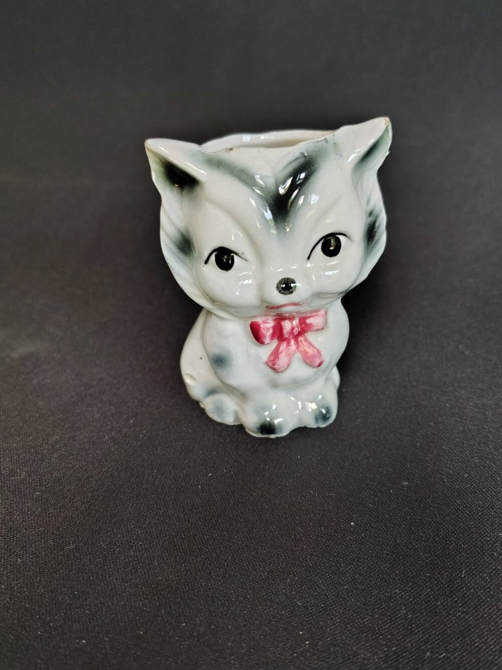 Vintage Ceramic Cat Figurine Japan Toothpick Holder ?